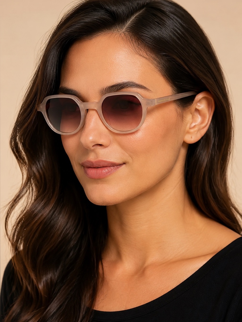 Carolina Lemke Berlin Eyewear - Kori Brown, Milky, Light + Premium Case 9132-4